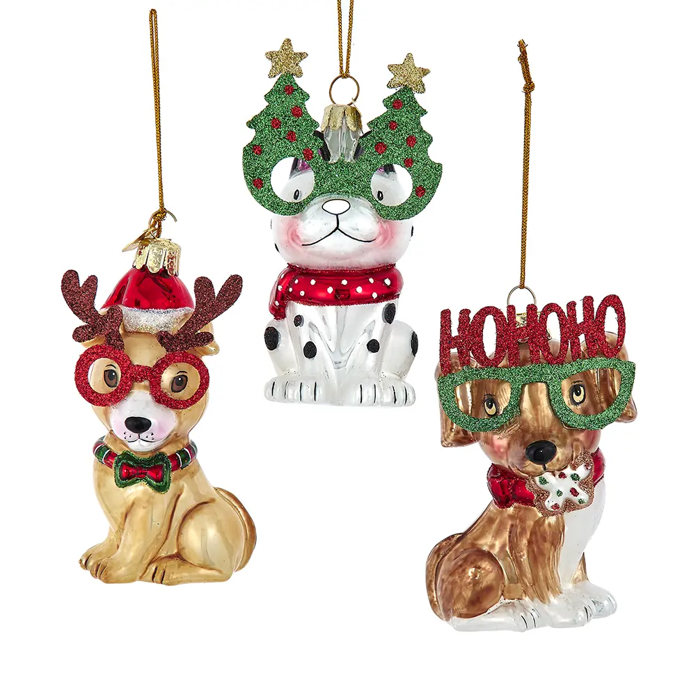 4-4.25 inch Ng Gls Xmas Dog Orn 3/A 11,938x9,906x7,874 cm kerstornament Kurt S. Adler
