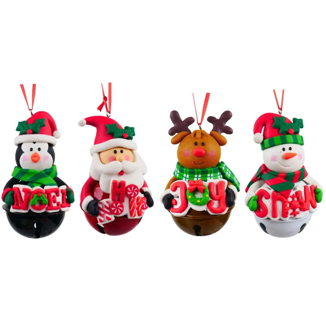 3.375 inch -3.625 inch Clay Dough Santa/ Snowman/ Deer/ Penguin W/ Be 5x5x10 cm kerstornament Kurt S. Adler